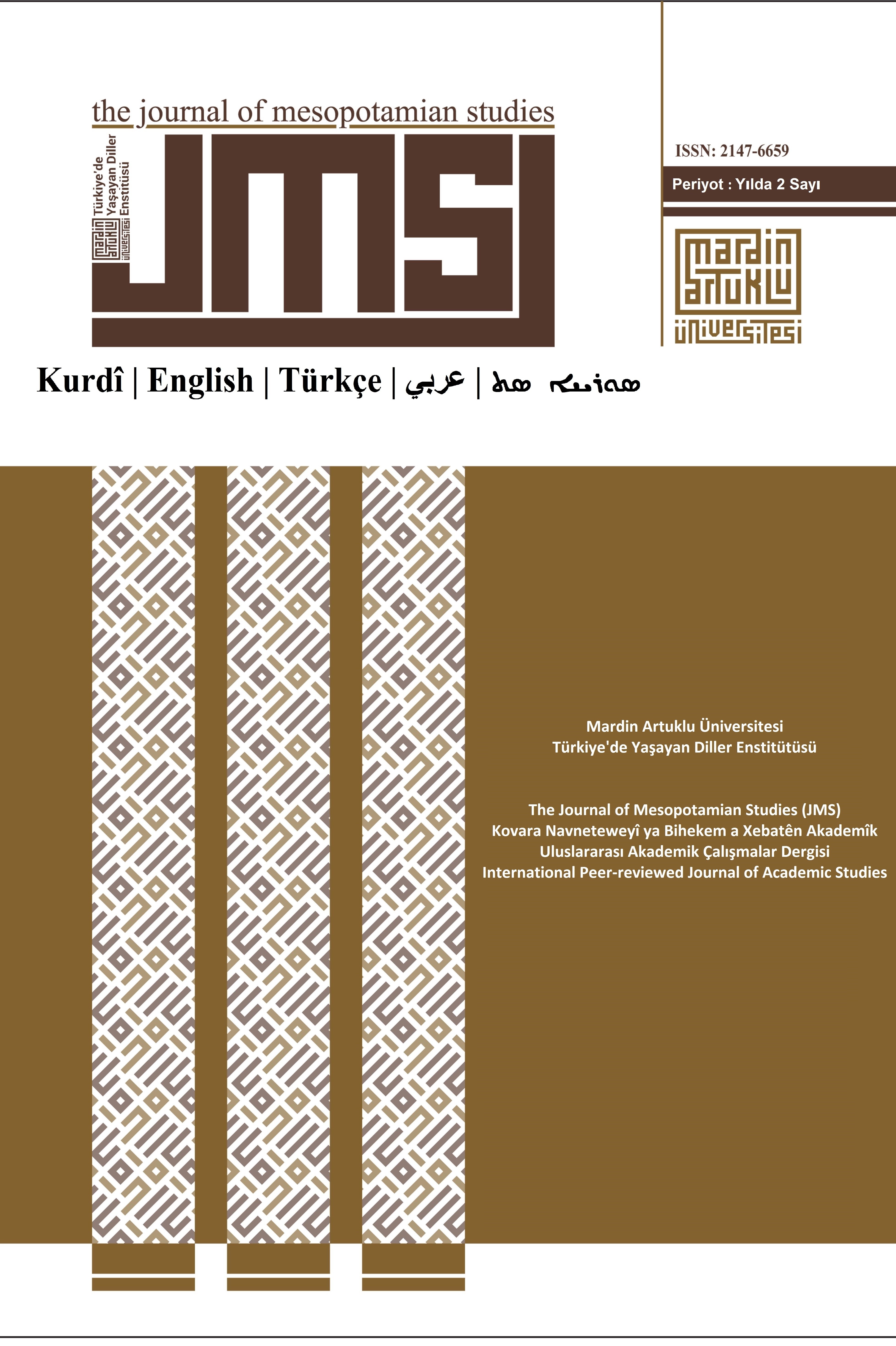 The Journal of Mesopotamian Studies kapağı