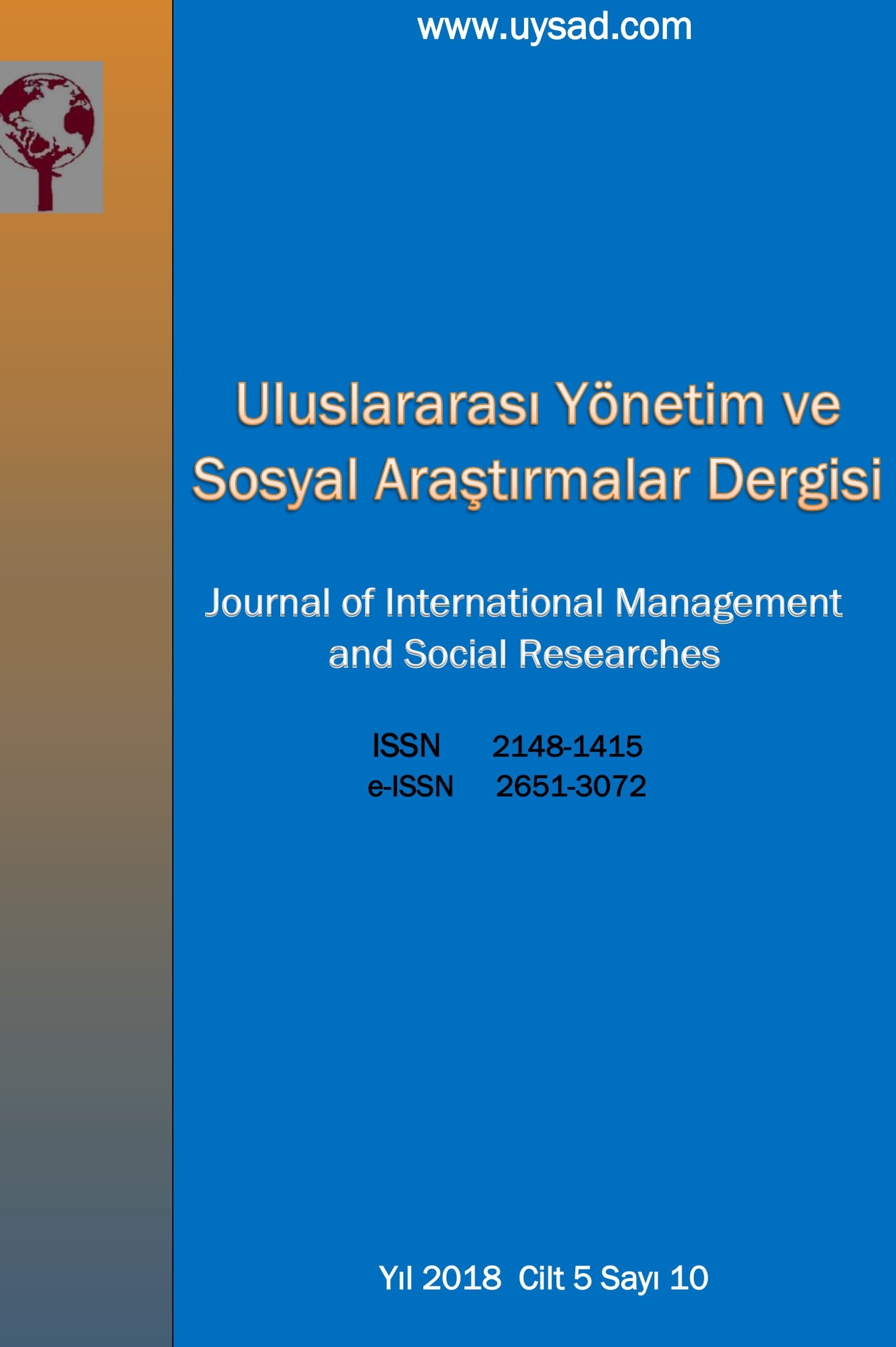 Uluslararası Yönetim ve Sosyal Araştırmalar Dergisi kapağı